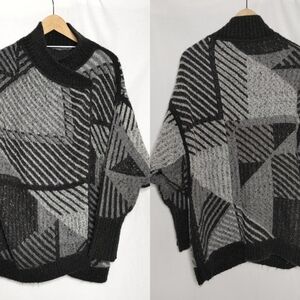 Prana Celandine Sweater Gray Green Wool Blend‎ Dolman Sleeve Oversized Snap M L
